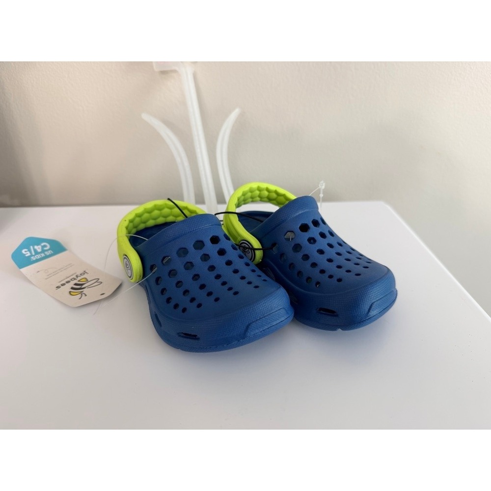 Joybees Active Clog Kids Size C4/5 Blue Teal Citrus Green Slip On Shoes NWT